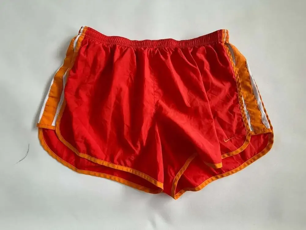 Nike Dri-Fit Girls L 12-14 RedOrange Athletic Running Shorts Lined Elastic Waist